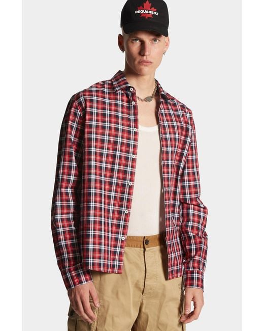 DSquared² Red Canadian Burbs Shirt for men