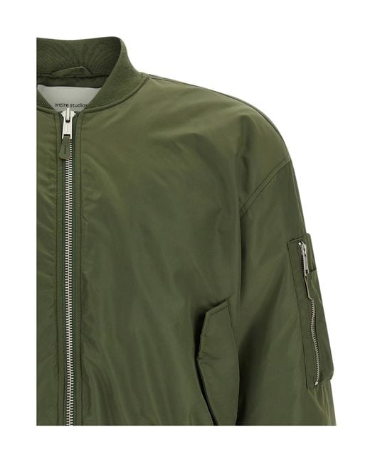 Entire studios Green Zip-Up Bomber Jacket for men