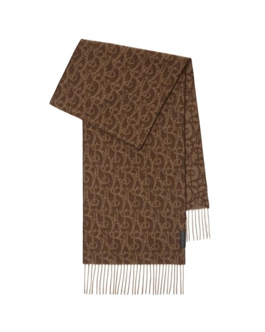 Burberry Brown B Charm Fringed-Edge Scarf