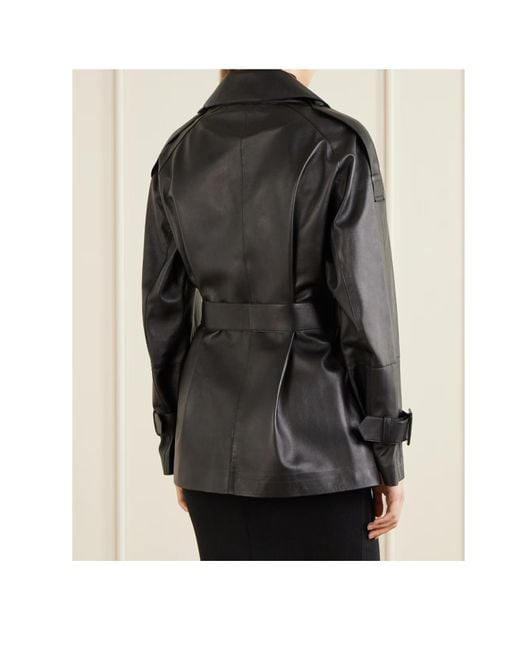 Nour Hammour Black Long-Sleeved Leather Jacket