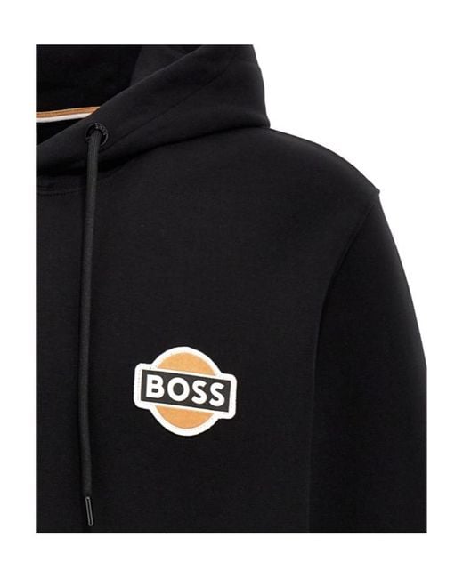 Boss Blue Seeger Drawstring Hoodie for men