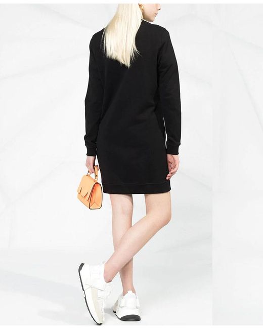KENZO Black Logo Embroidered Mini Dress