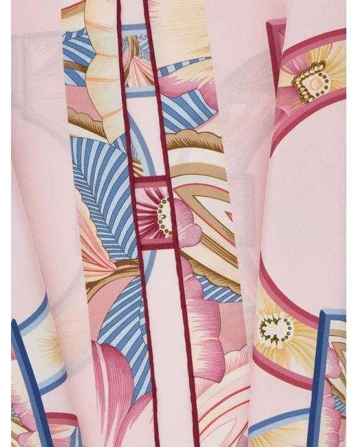 Ferragamo Pink Ferragamo Logo Detail Printed Scarf