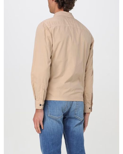 Woolrich Natural Gabardine-Weave Overshirt for men