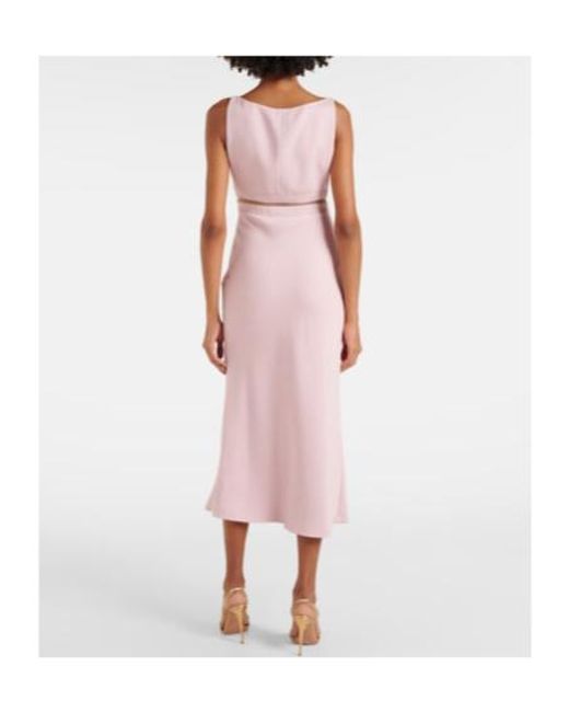 Giambattista Valli Pink Bow-Detail Crepe Midi Dress
