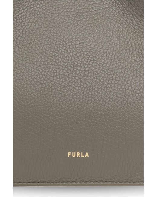 Furla Gray Nuvola Logo Printed Mini Bucket Bag