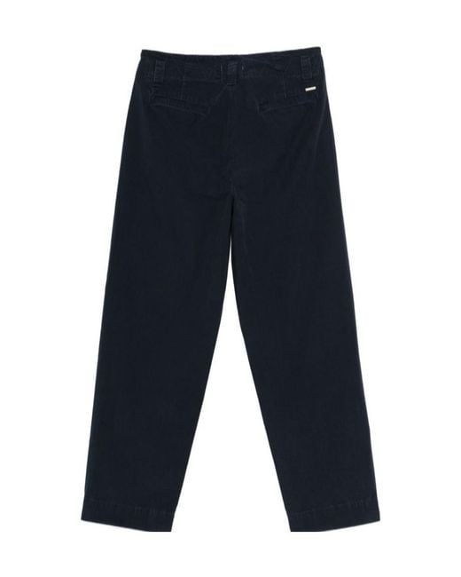 Woolrich Blue Poplin Tapered Trousers