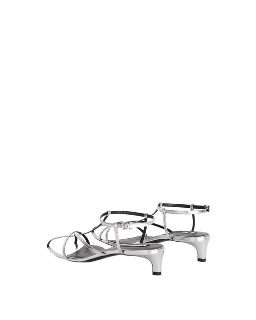 Jil Sander White Cage Low-Heel Sandals