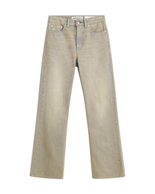 Our Legacy Gray High-Rise Wide-Leg Jeans