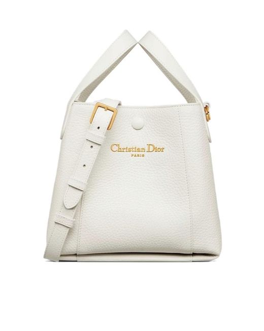 Dior White Small Double Handle Shoulder Bag