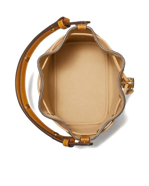 Tory Burch Natural T Monogram Bucket Bag