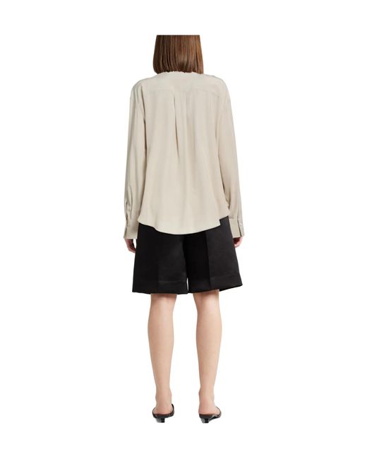 Brunello Cucinelli Natural Silk Shirts Blouses
