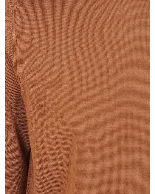 Nuur Brown Long Sleeves Round Neck Sweater for men