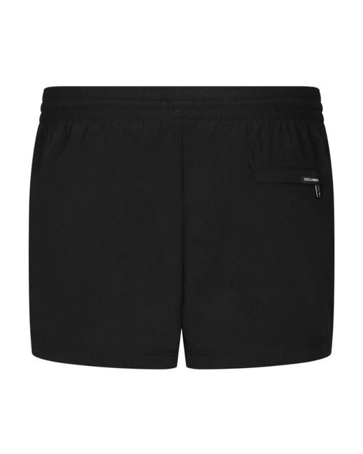 Dolce & Gabbana Black Elasticated Drawstring Waist Swim Shorts for men