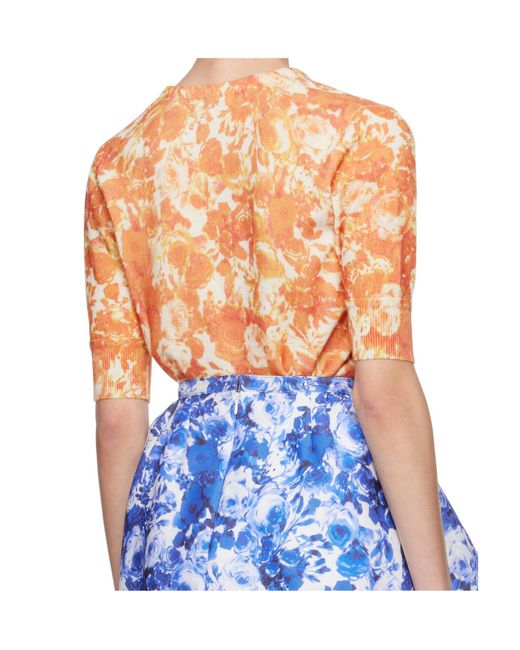 Bally Blue Rosengarten Print Cardigan