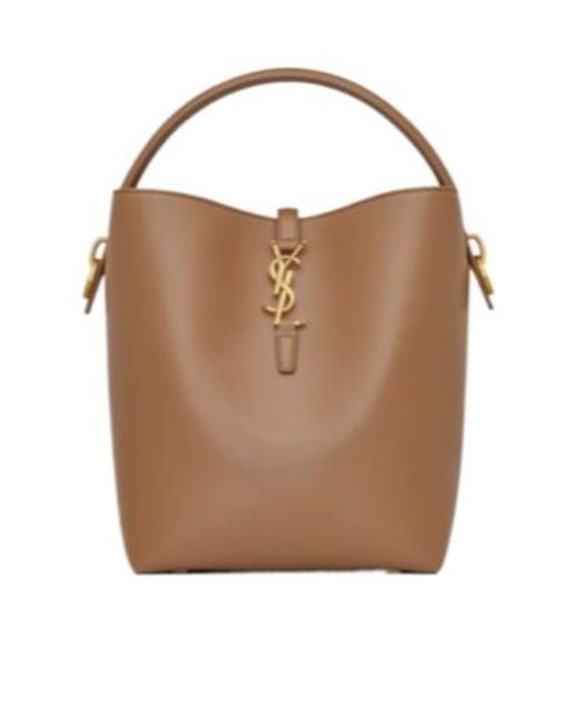 Saint Laurent Brown Le 37 Logo Plaque Tote Bag