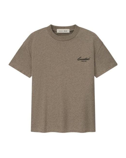 Fear Of God Gray Logo-Print T-Shirt