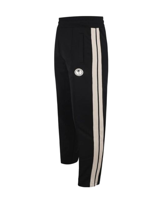 Palm Angels Black Logo Patch Elastic Waist Track Pants for men