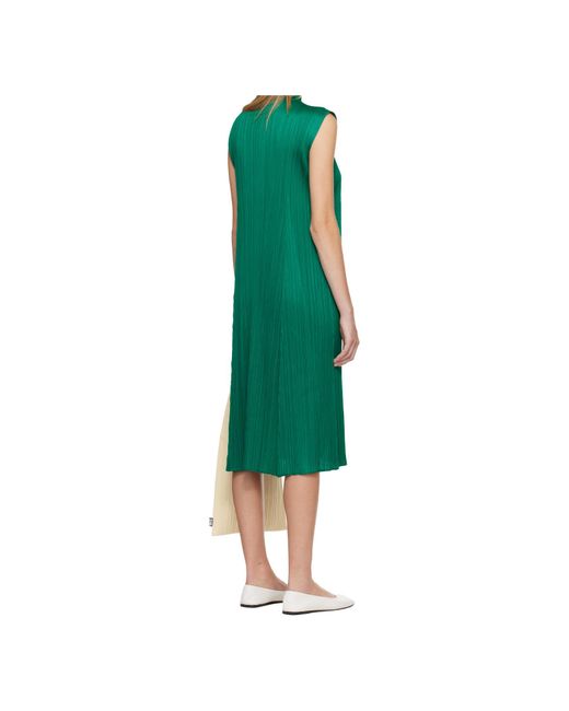 Pleats Please Issey Miyake Pleated Midi Dress in Green | Lyst Pleats Please Issey Miyake Pleated Midi Dress in Green | Lyst