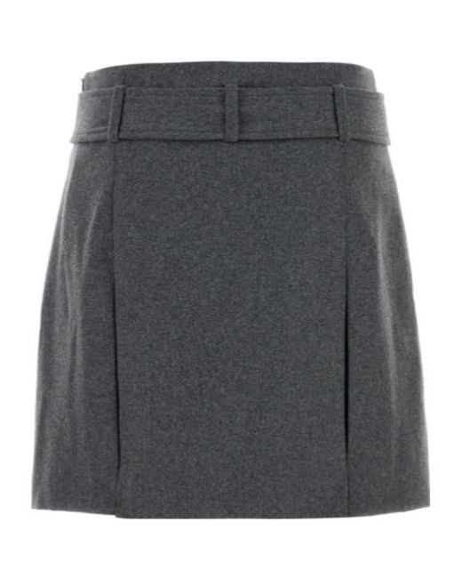 A.P.C. Gray Belted Mini Skirt
