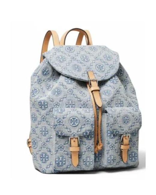 Tory Burch Blue Iconic Pattern Backpack