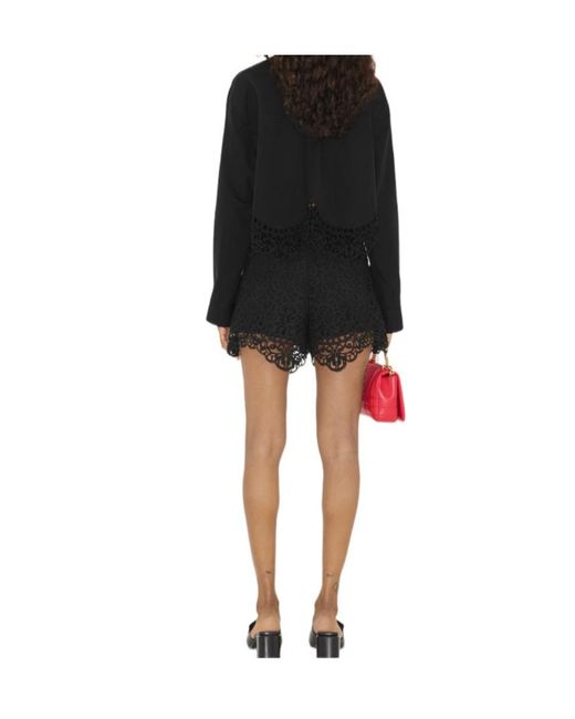 Burberry Black Lace-Detailed Long-Sleeved Shirt