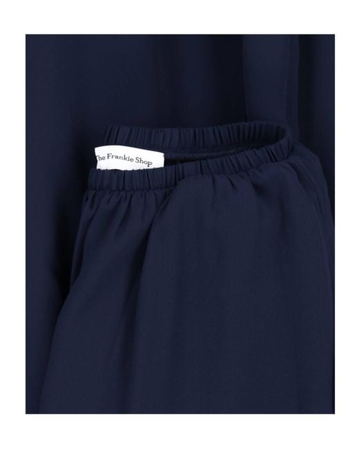 Frankie Shop Blue Elastic-Waist Skirt