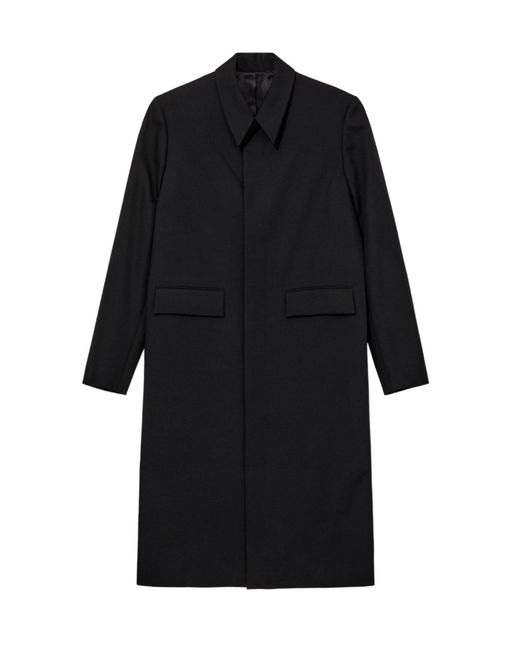 Rier Black Long-Sleeved Wool Coat for men