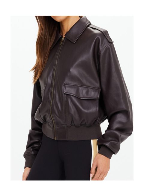 The Upside Black Zariah Collared Bomber Jacket