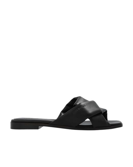 Ferragamo Black Ferragamo Knot Detailed Slip-On Sandals