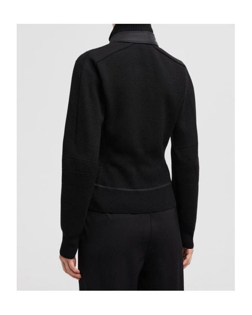 Moncler Black Grenoble Padded Knit Cardigan