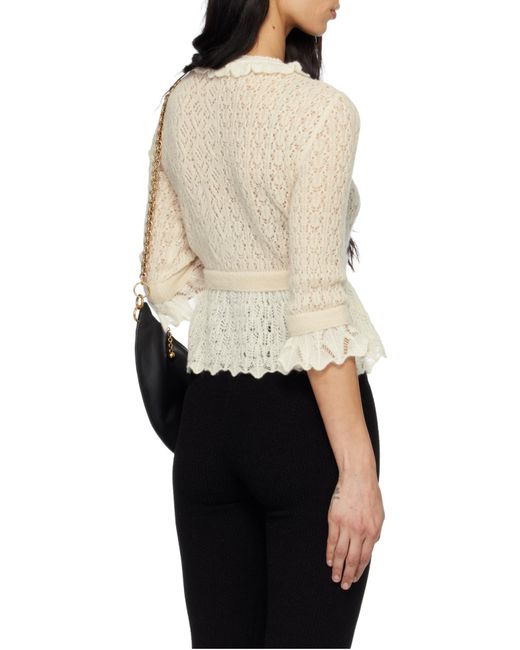 Chloé White Ruffled Cropped Cardigan