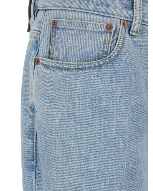 Valentino Blue Logo Patch Flared Jeans for men