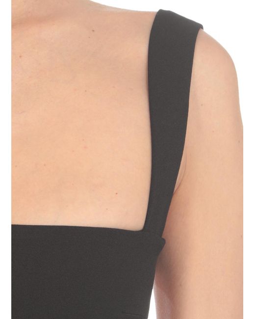 Solace London Black Joni Square-Neck Crepe Maxi Dress