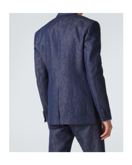 Gabriela Hearst Blue Cotton And Linen Blazer for men