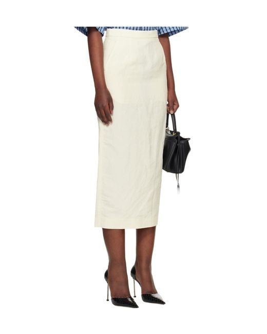 Willy Chavarria White Tubo Midi Skirt With A Back Slit