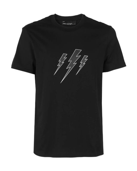 Neil Barrett Black Short-Sleeved T-Shirt With Round Neck for men