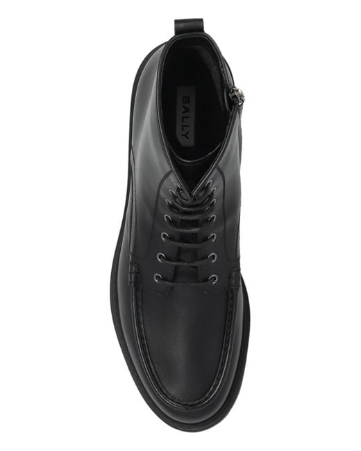 Bally Black Leather Ankle Boots 'Gaverin' for men