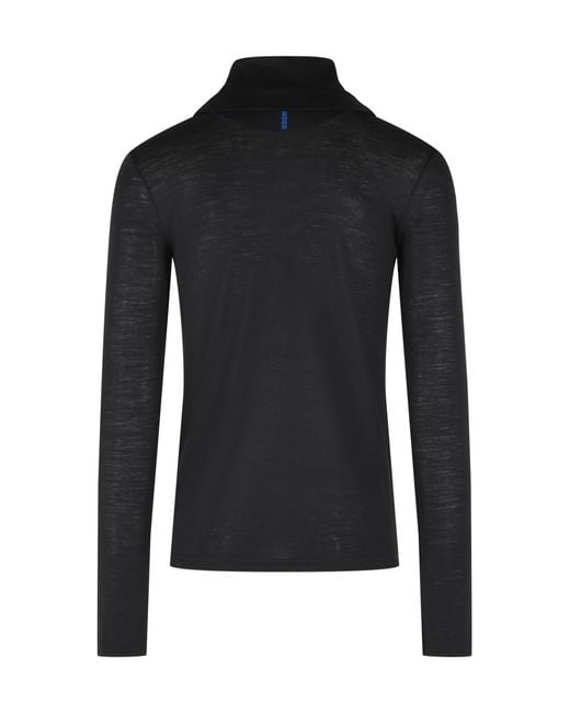 Jil Sander Black Half-Zip Turtleneck Knitted Pullover for men