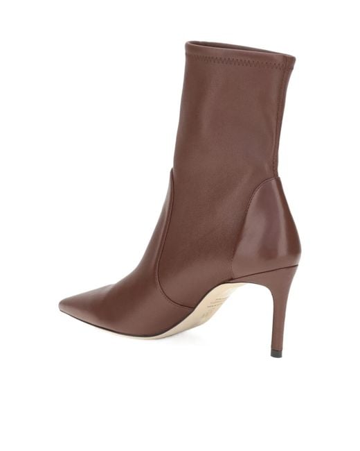 Stuart Weitzman Brown Pointed-Toe High-Heeled Ankle Boots