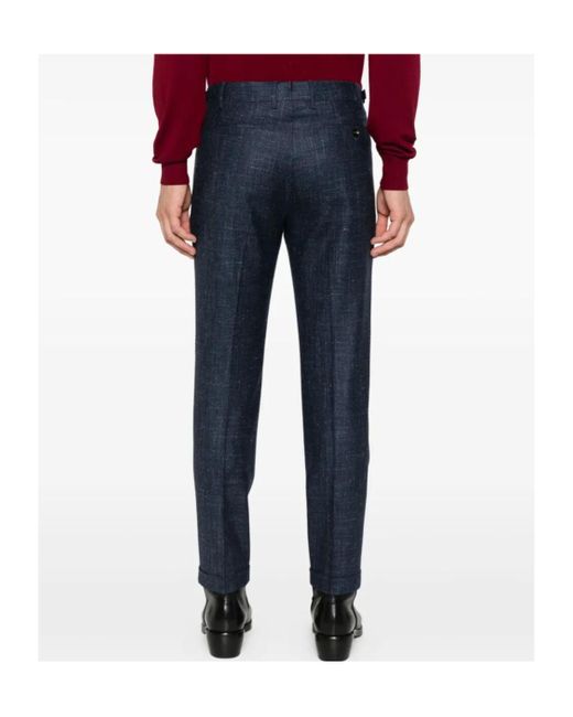 Berwich Blue Retrotd Relaxed Fit Pants for men