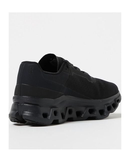 On Shoes Black Cloudmonster Lace-Up Sneakers for men