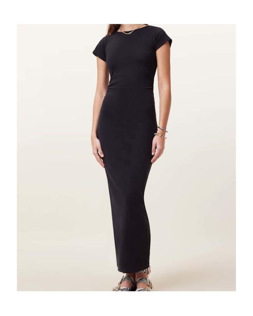 AllSaints Black Katarina Short-Sleeve Dress