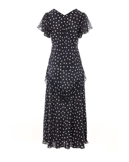Rixo Black V-Neck Dress