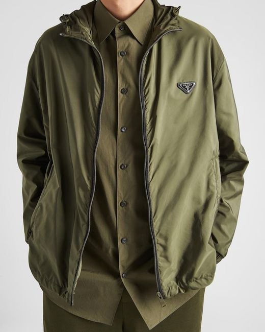 Prada Green Re-Nylon Hooded Jacket for men