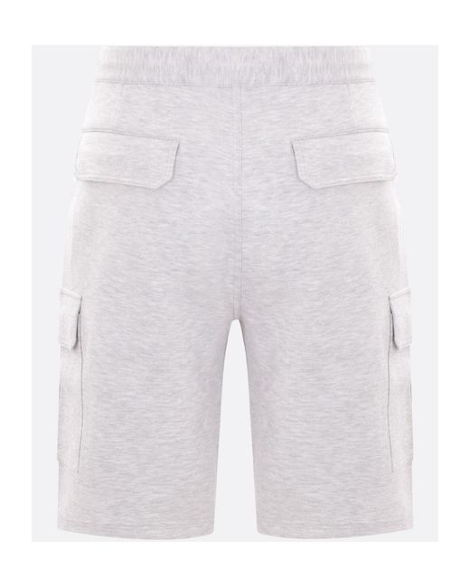 Brunello Cucinelli White Pocket Detailed Cargo Shorts for men