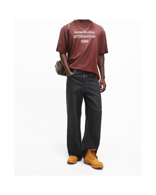 Acne Brown Logo T-Shirt for men