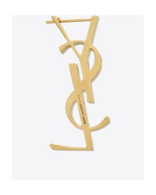 Saint Laurent Metallic Logo Detailed Single Earring