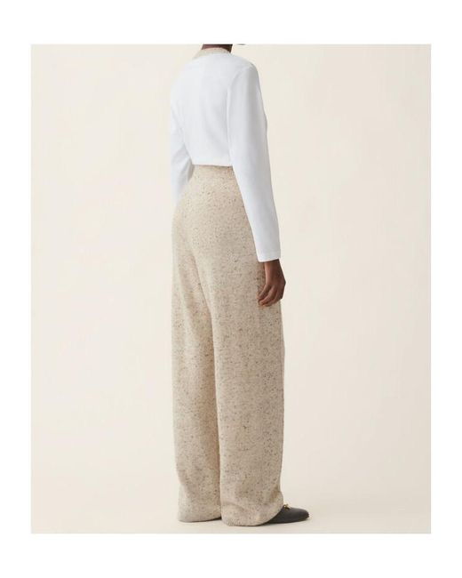 Fabiana Filippi Natural Speckled Knitted Trousers
