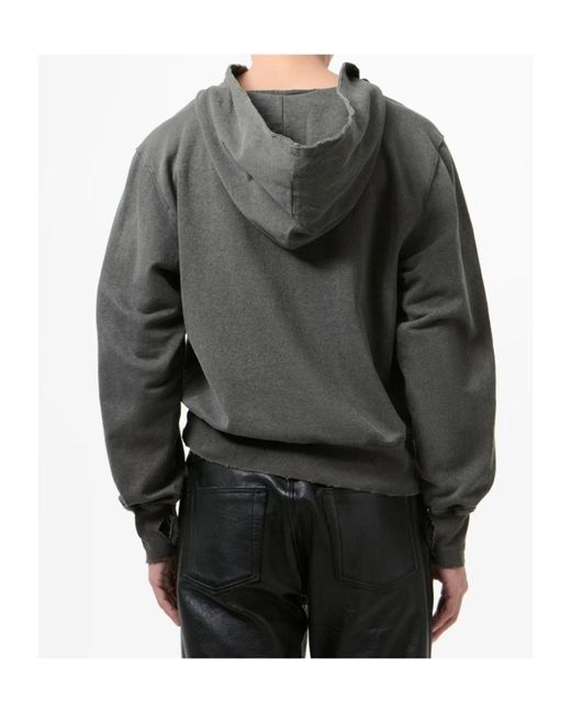 Our Legacy Gray Washed Fleece Hoodie for men